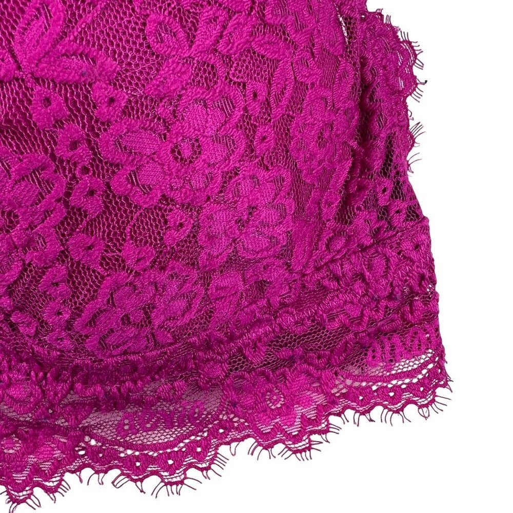 AERIE Lightly Padded Triangle Lace Bralette Hot Pink Size XL - Picture 7 of 7